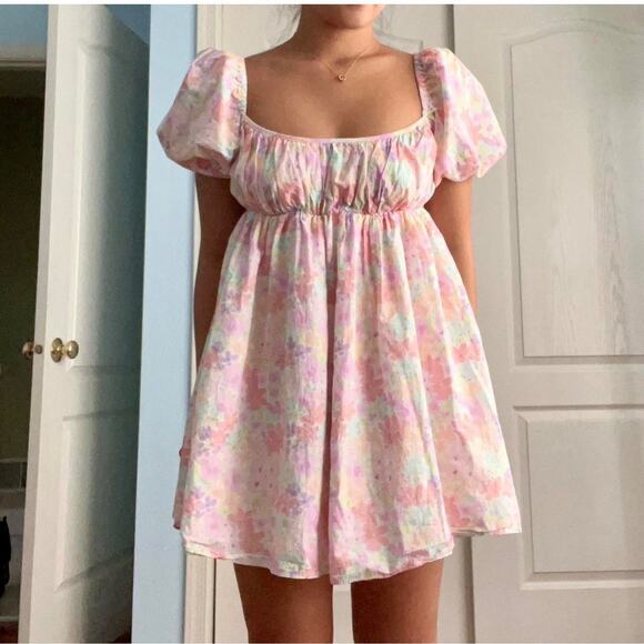 NEW For Love & Lemons Floral Dainty Mini Dress Babydoll Cottage-core Coquette M - Picture 5 of 16